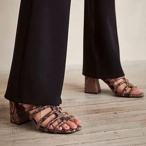 Free People Colette snake print open toe strapy heels 39 NEW